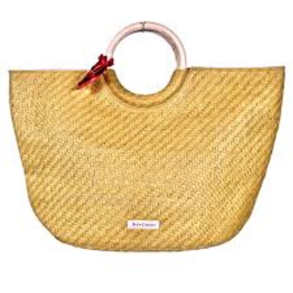 Juicy Couture Handbags - NWT Juicy Couture Straw Tote Bag with Hoop Handles